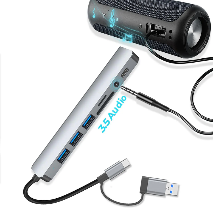 Two-to-seven splitter seven-in-one docking station usb3.0 high-speed transmission hub docking station multi-function hub Top Shelf Find