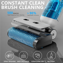 Cordless Wet and Dry Vacuum Cleaner with Self-Cleaning Heat Function (176°F) – 200W Powerful Suction, 40-Min Runtime, Dual-Sided Edge Cleaning, LED Display for Home Cleaning with Voice Prompt