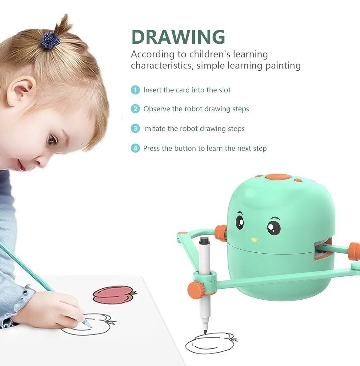 Smart Drawing Robot Intelligent Painting Robot for Kids- COLOR : GREEN