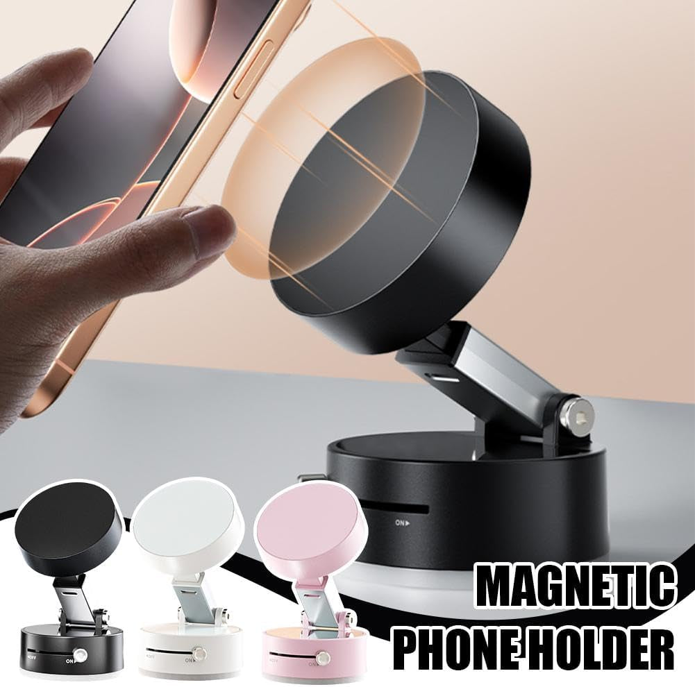 Magnetic Car Suction Cup Holder,2025 New Electric Vacuum Magnetic Suction Phone Mount,360° Rotation Hands-Free Magnetic Cell Phone Holder,Strong Suction for Car Mirror & All Smooth Surface