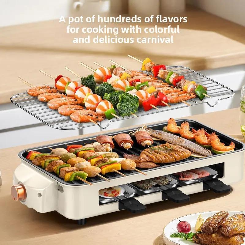 Multi-Functional Split Electric Grill Pan Smokeless Barbecue Oven Top Shelf Find