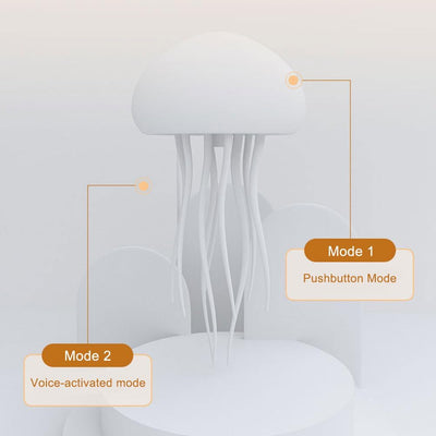 LED Cute Jellyfish Night Light, 2025 New Cute Creative Jellyfish Night Light with Moving Legs, Jellyfel Lamp, RGB Gradient Jelly Fish Light Lamp Voice Control Jellyfish Light (Suspension Type)