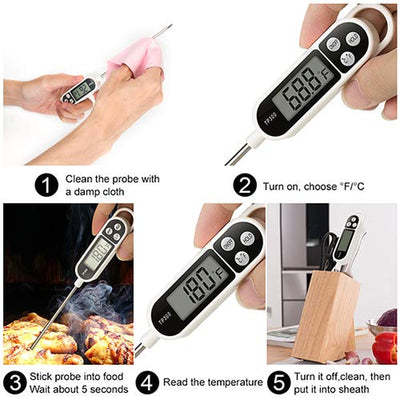 Digital Instant Read Meat Thermometer Kitchen Cooking Food Candy Thermometer for Oil Deep Fry BBQ Grill Smoker Thermometer by