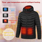 Smart Heating Technology USB-Powered Electric Heating System Fitted Long Sleeve Hooded Cardigan Loose Fit Zipper Winter Jacket with Adjustable Temperature Control