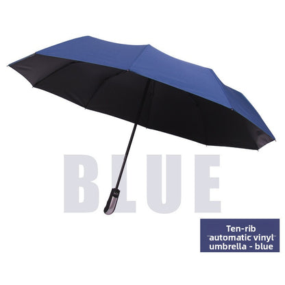 Automatic Windproof Black-Coated Umbrella with 24 Ribs