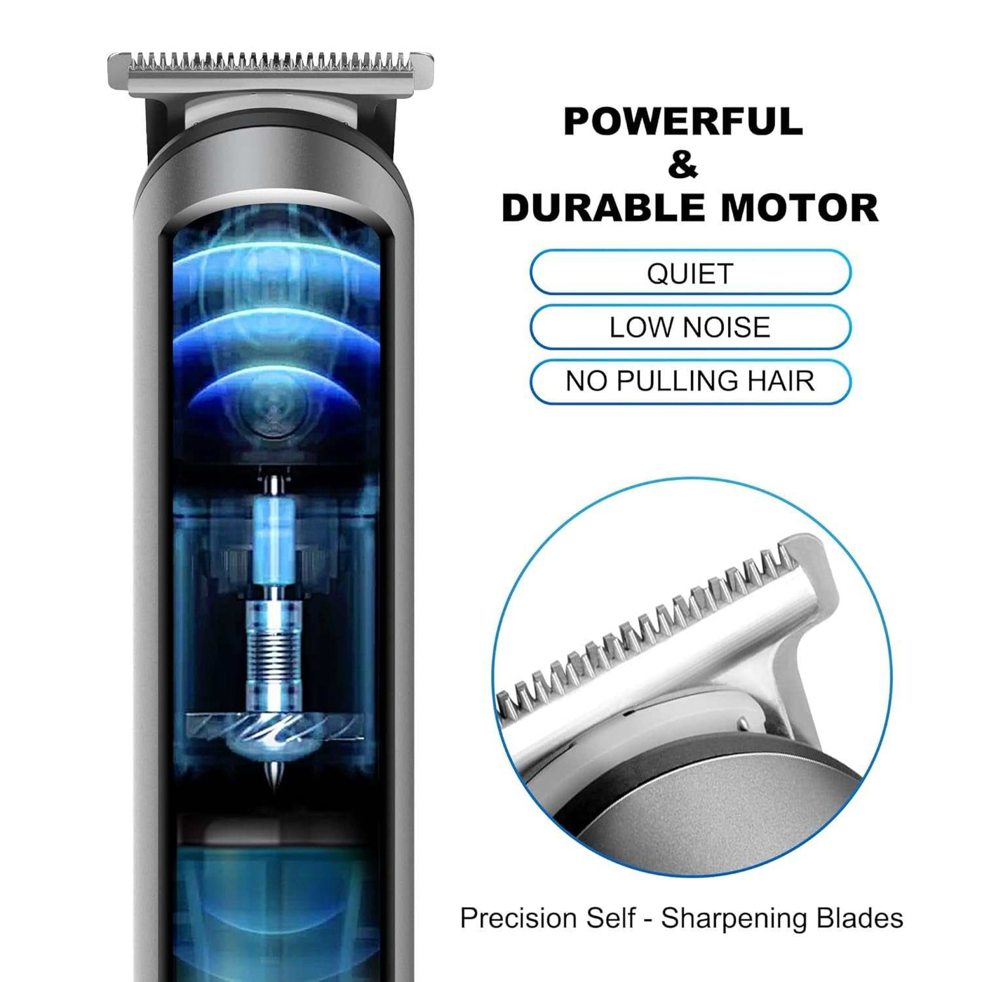 Cordless Hair Trimmer for Men, Rechargeable Hair Clippers, Beard Trimmer, Home Haircut Kit, Cordless Barber Grooming Sets, Waterproof Body Trimmer, Groin Hair Trimmer, Nebula Gray