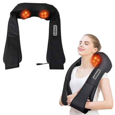 Neck and Shoulder Massager with Heat, 3D Deep Shiatsu Massager Gifts for Man Woman, Kneading Neck Massager for Pain Relief Deep Tissue, Neck, Back, Shoulder