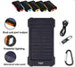 Outdoor solar charging backpack with LED lighting and waterproof mobile power bank