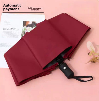 Automatic Windproof Black-Coated Umbrella with 24 Ribs