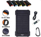 Outdoor solar charging backpack with LED lighting and waterproof mobile power bank