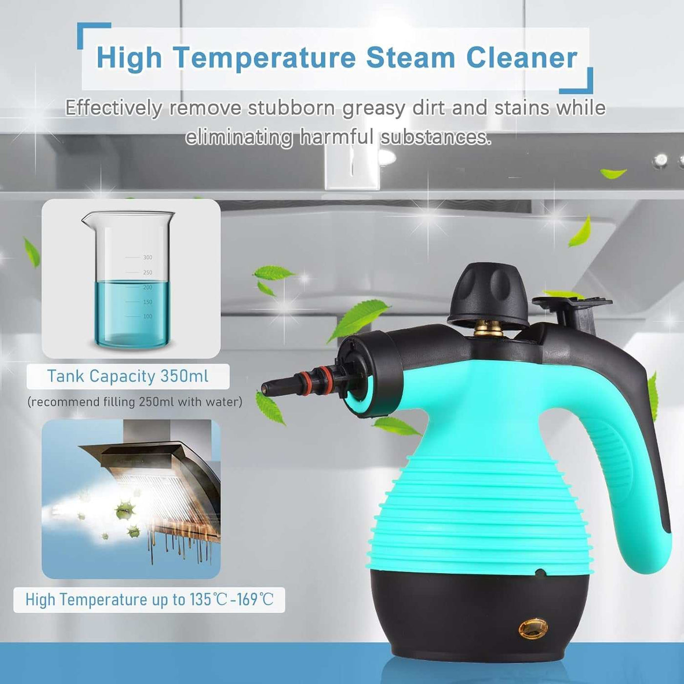 Handheld Steam Cleaner, 1050W Multifunctional High Temperature Pressurized Steam Cleaning Machine with 9PCS Accessory, 110V