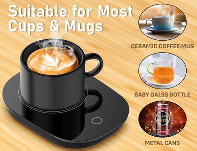 Coffee Mug Warmer Gravity Induction - Coffee Warmer for Desk Auto Shut Off, Cup Warmer for Coffee, Beverage Tea Milk Warmer for All Cups and Mugs, Heating Plate Candle Warmer