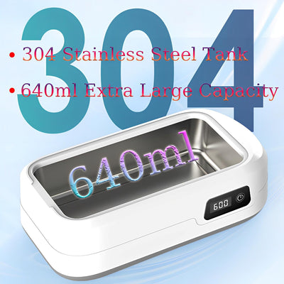 Ultrasonic Jewelry Cleaner, 49000Hz Professional Ultrasonic Cleaner, 22Oz (640Ml) 304 Stainless Steel Tank, 3/5/7/10 Minute Timers for Jewelry, Glasses, Dentures, Watches, and More