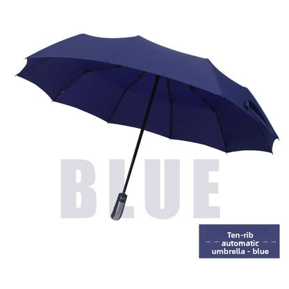 Automatic Windproof Black-Coated Umbrella with 24 Ribs
